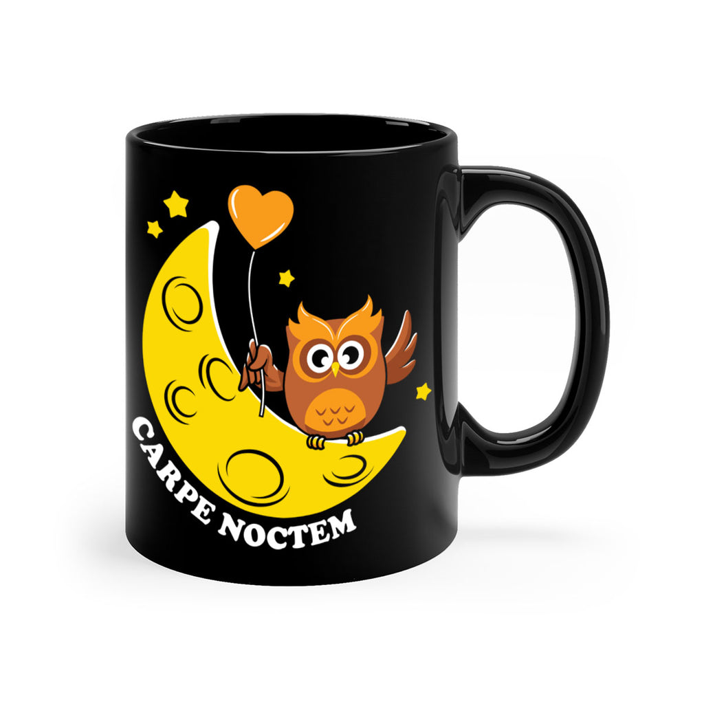 Carpe Noctem Moon Stars Owl A TurtleRabbit 1#- owl-Mug / Coffee Cup