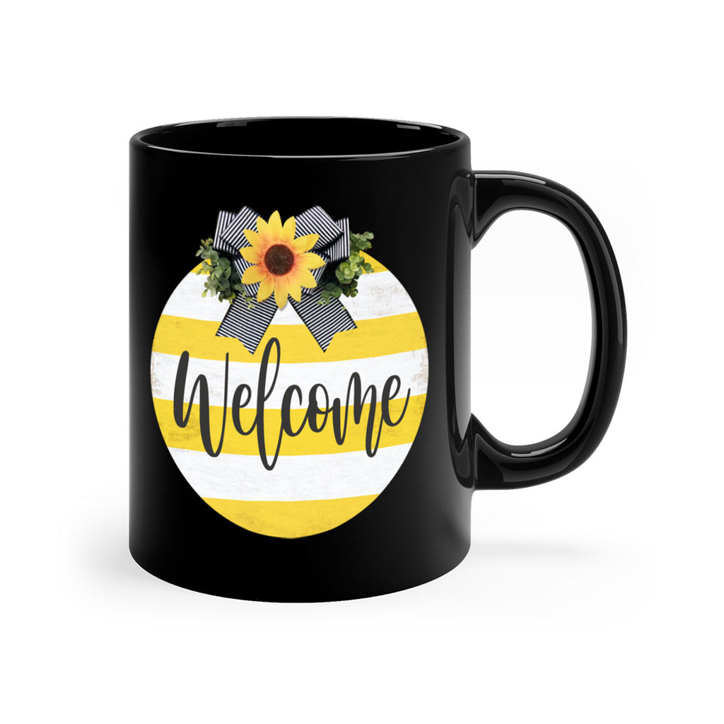 Welcome and Yellow strips Mockup564#- spring-Mug / Coffee Cup
