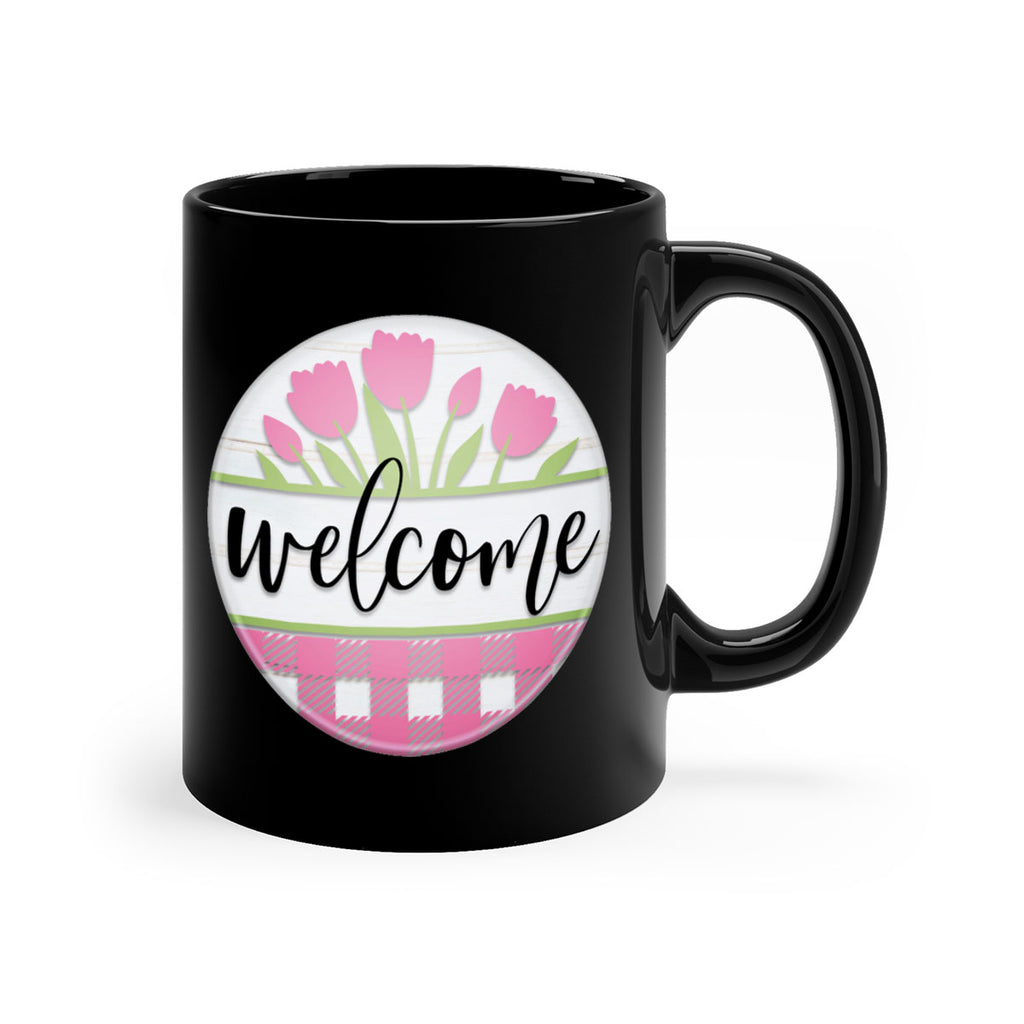 Welcome pink plaid Mockup574#- spring-Mug / Coffee Cup