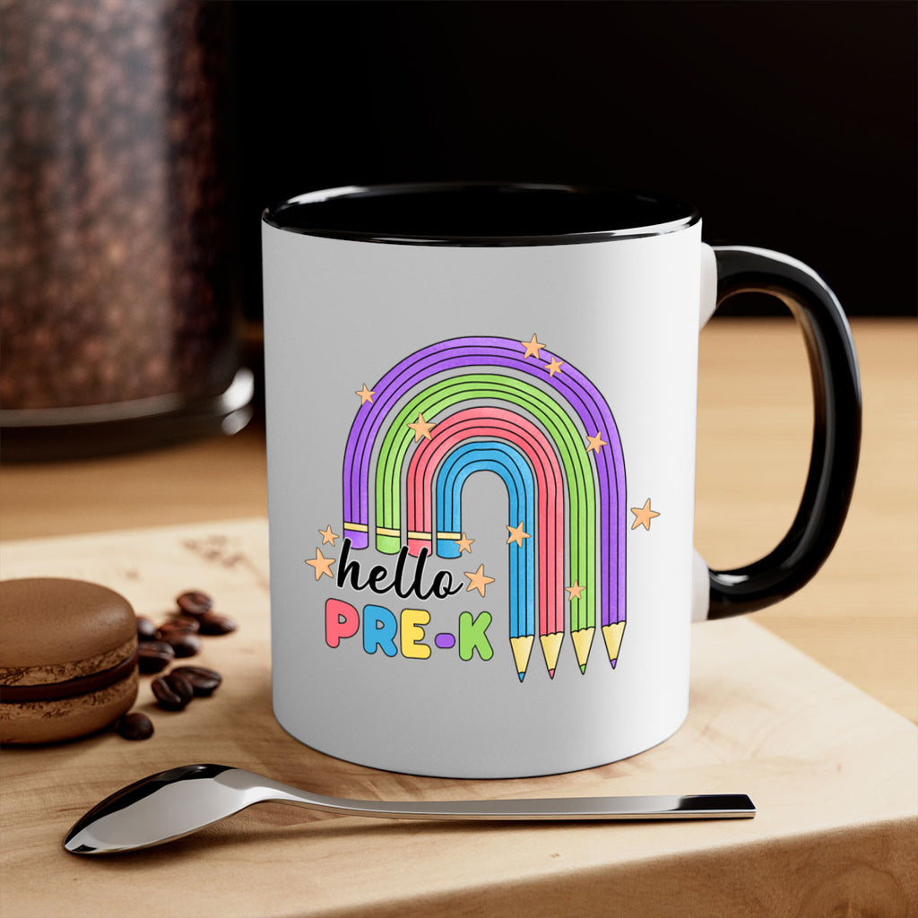Hello PreK Pencil Rainbow 5#- preK-Mug / Coffee Cup