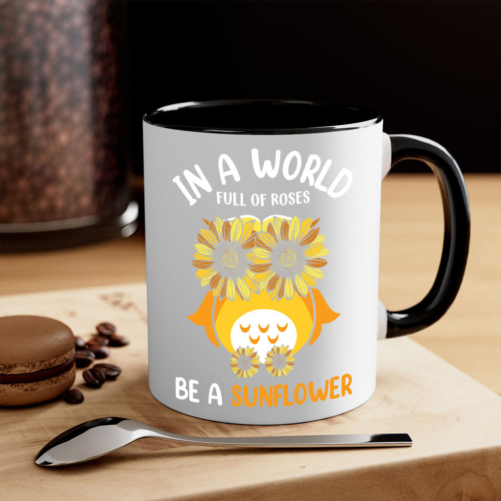 Sunflower Owl In A World A TurtleRabbit 18#- owl-Mug / Coffee Cup