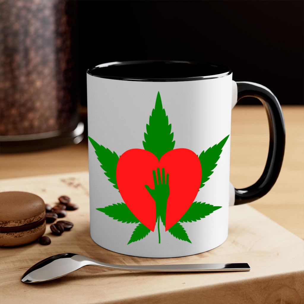 cannabis heart with hand 45#- marijuana-Mug / Coffee Cup
