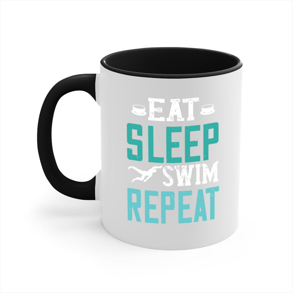 Eat Sleep Swim Repeat 1309#- swimming-Mug / Coffee Cup