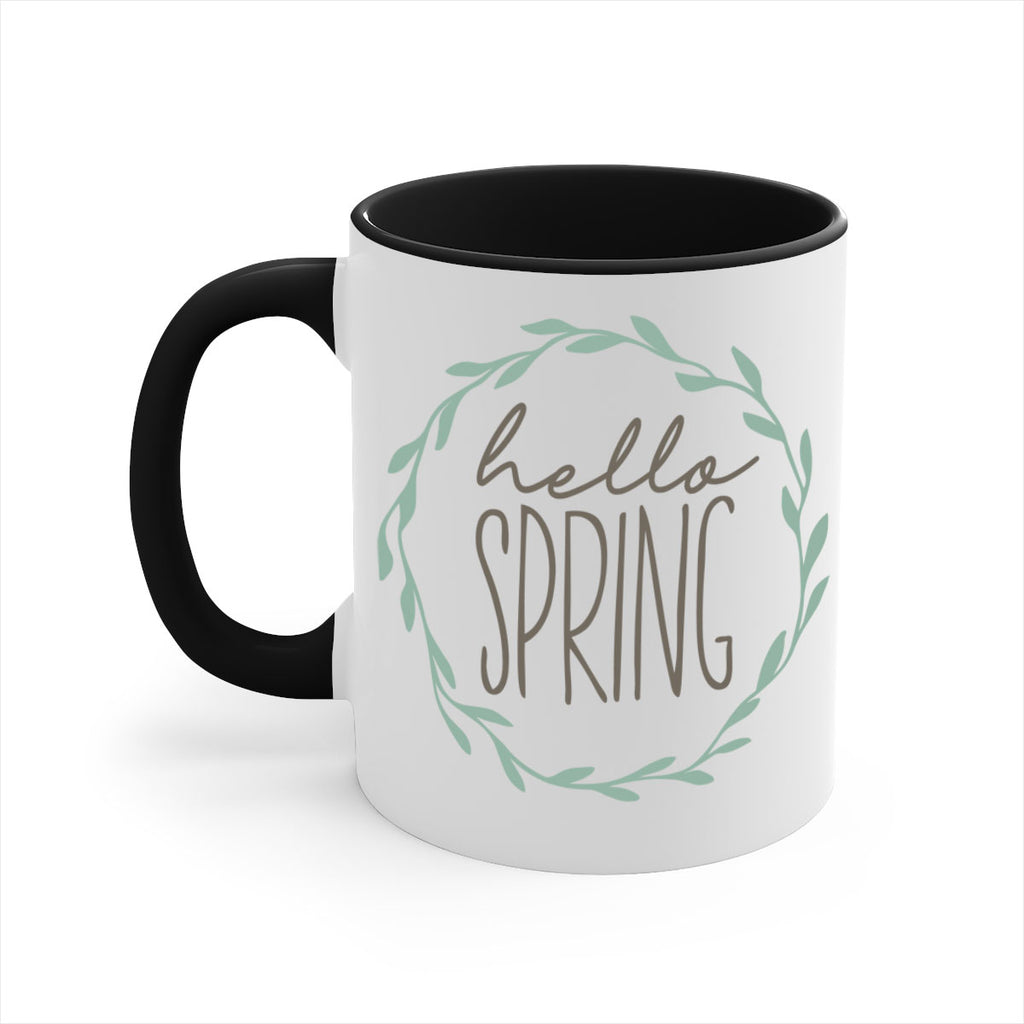 Hello Spring Wreath leaves210#- spring-Mug / Coffee Cup