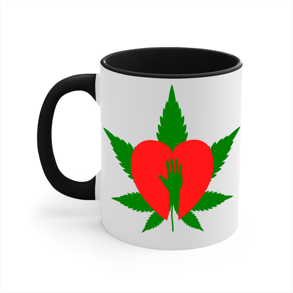 cannabis heart with hand 45#- marijuana-Mug / Coffee Cup
