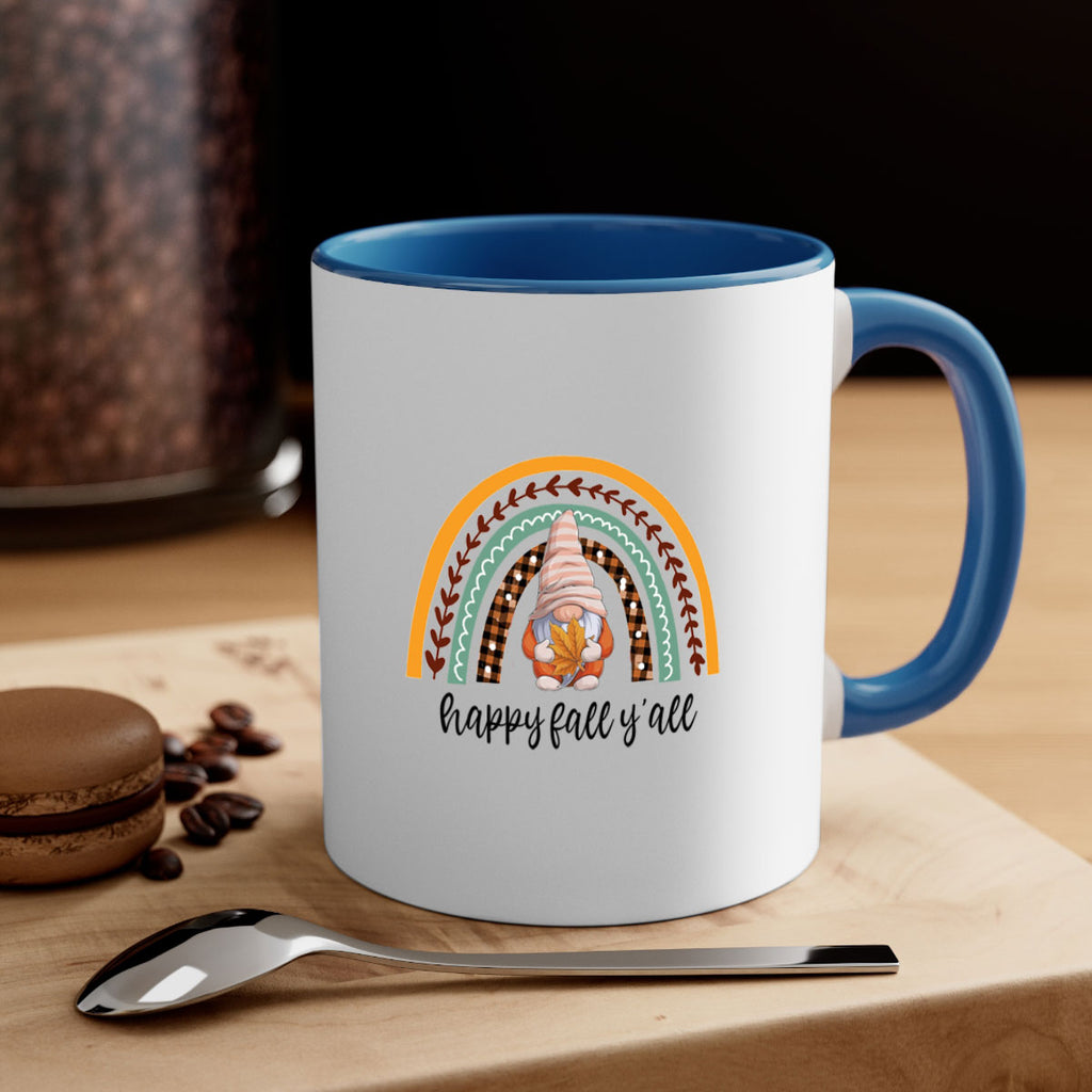 HappyFallYallGnomeRainbow 255#- fall-Mug / Coffee Cup