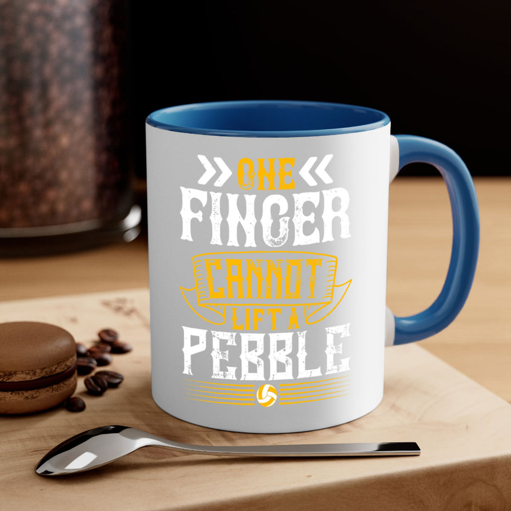 One finger cannot lift a pebble Style 611#- volleyball-Mug / Coffee Cup