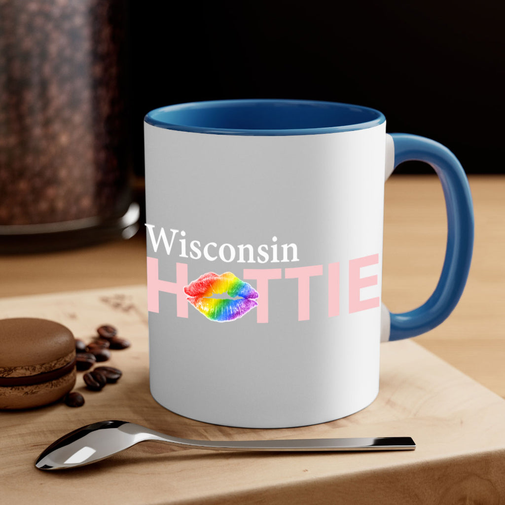 Wisconsin Hottie with rainbow lips 100#- Hottie Collection-Mug / Coffee Cup