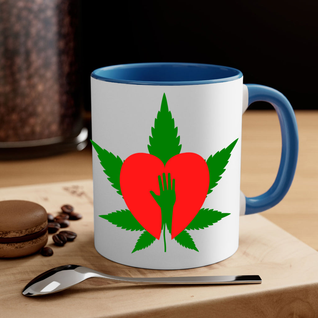 cannabis heart with hand 45#- marijuana-Mug / Coffee Cup