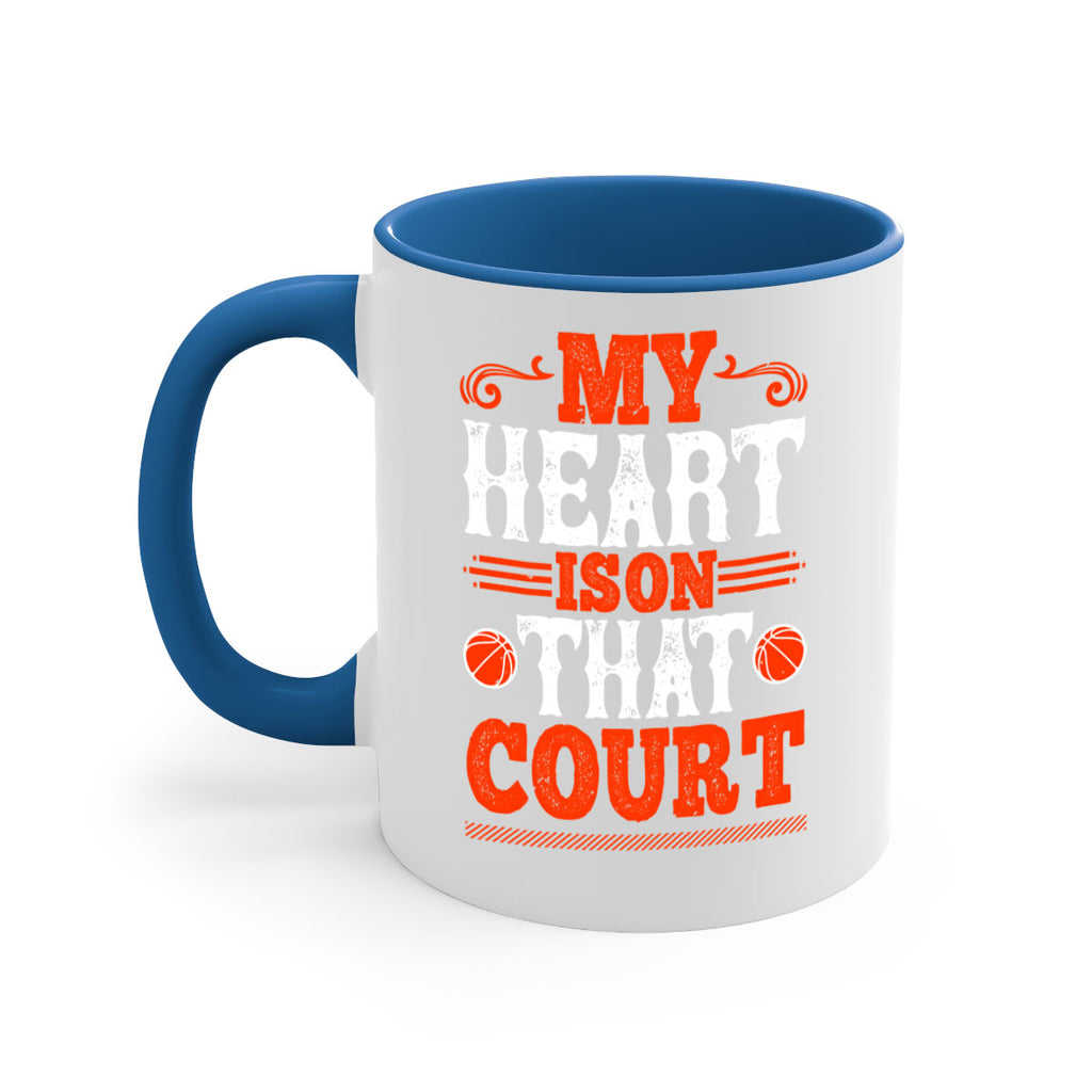 My heart is on that court 1837#- basketball-Mug / Coffee Cup