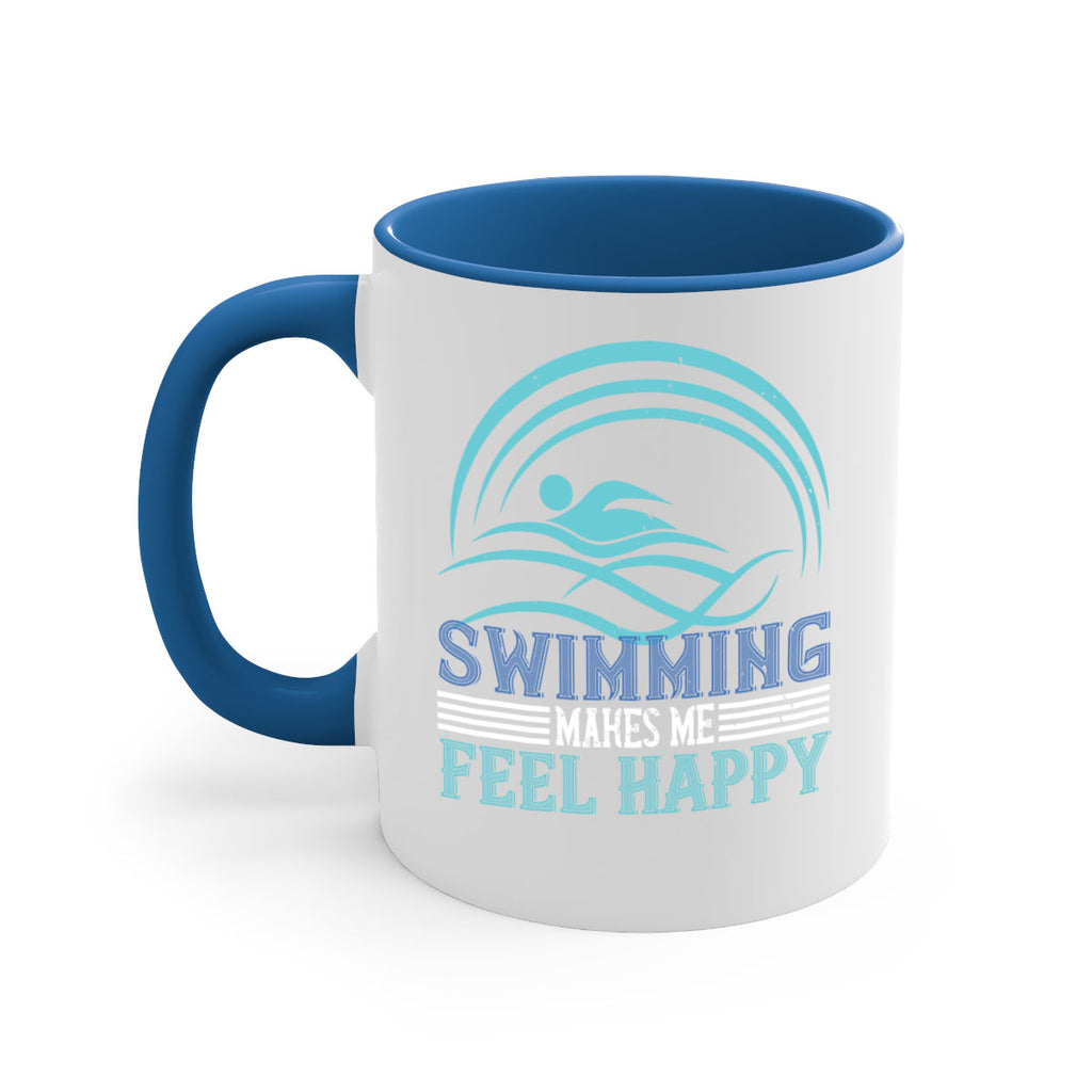 Swimming makes me feel happy 374#- swimming-Mug / Coffee Cup