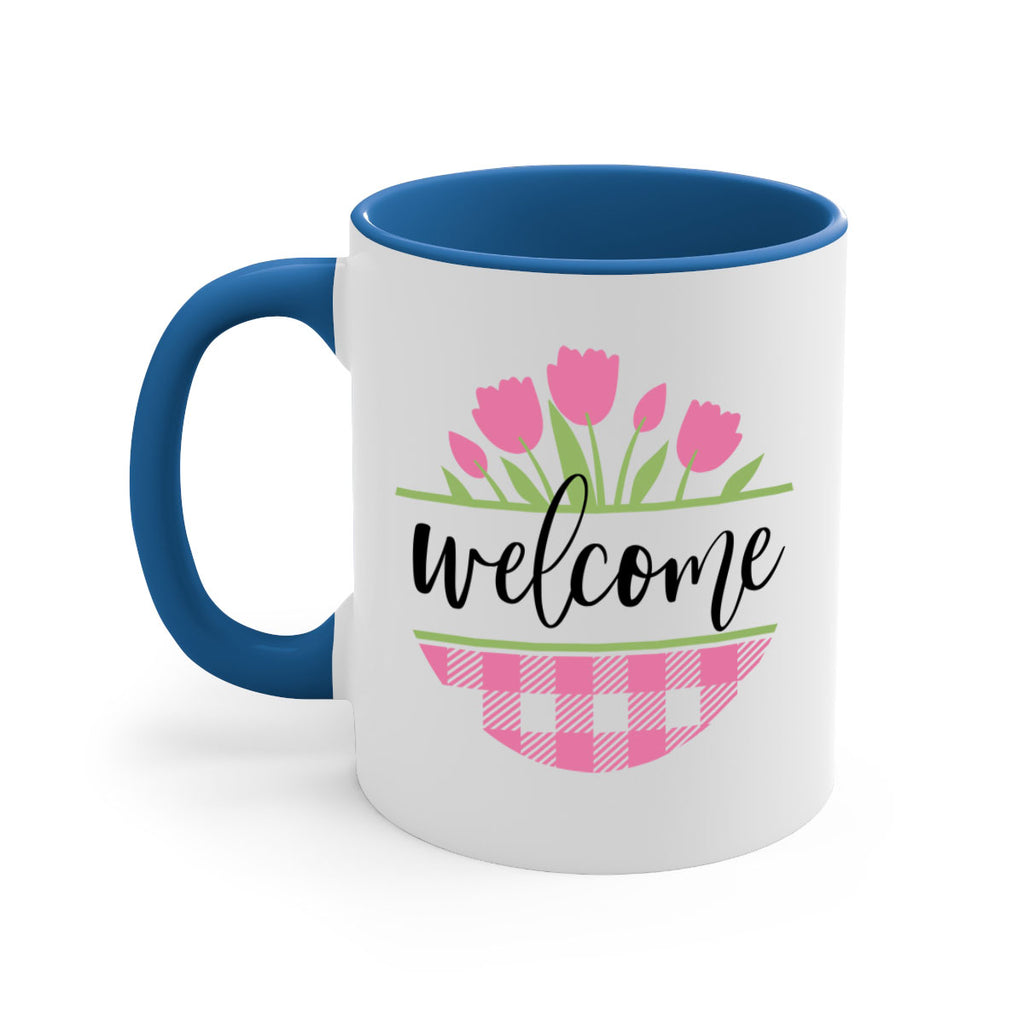 Welcome pink plaid575#- spring-Mug / Coffee Cup