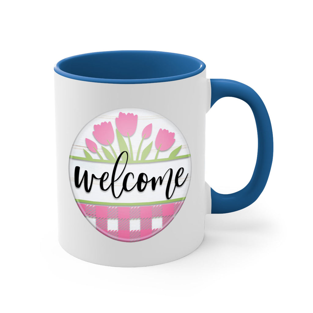 Welcome pink plaid Mockup574#- spring-Mug / Coffee Cup