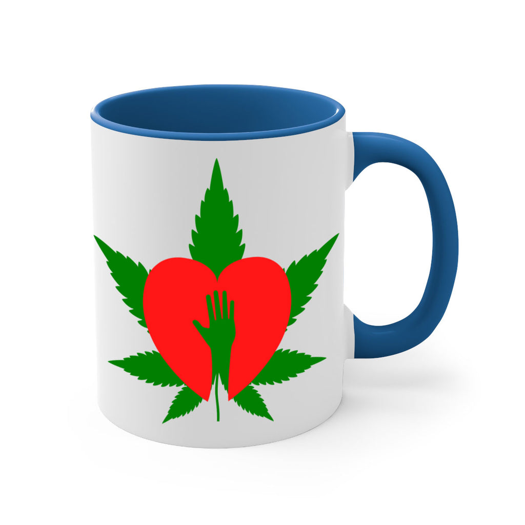 cannabis heart with hand 45#- marijuana-Mug / Coffee Cup