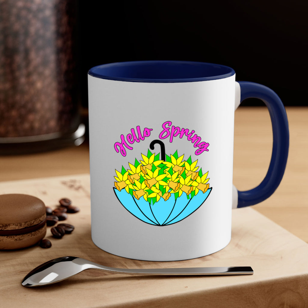 Hello Spring Umbrella Daffodils207#- spring-Mug / Coffee Cup
