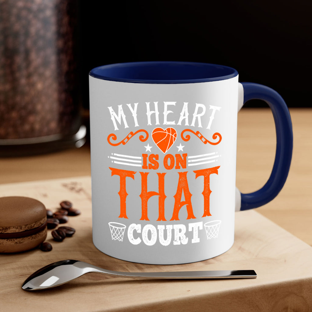 My heart is on that court 1827#- basketball-Mug / Coffee Cup