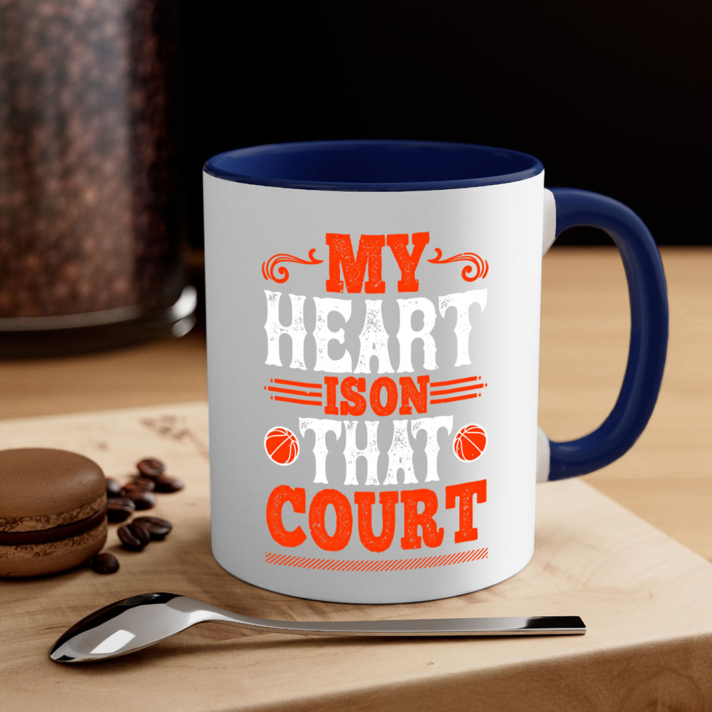 My heart is on that court 1837#- basketball-Mug / Coffee Cup