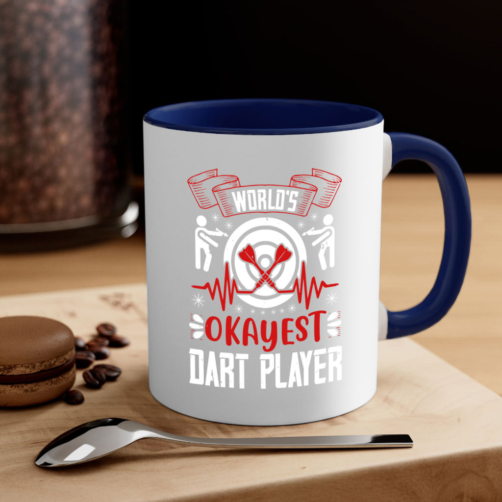 Worlds okayest dart player 1735#- darts-Mug / Coffee Cup