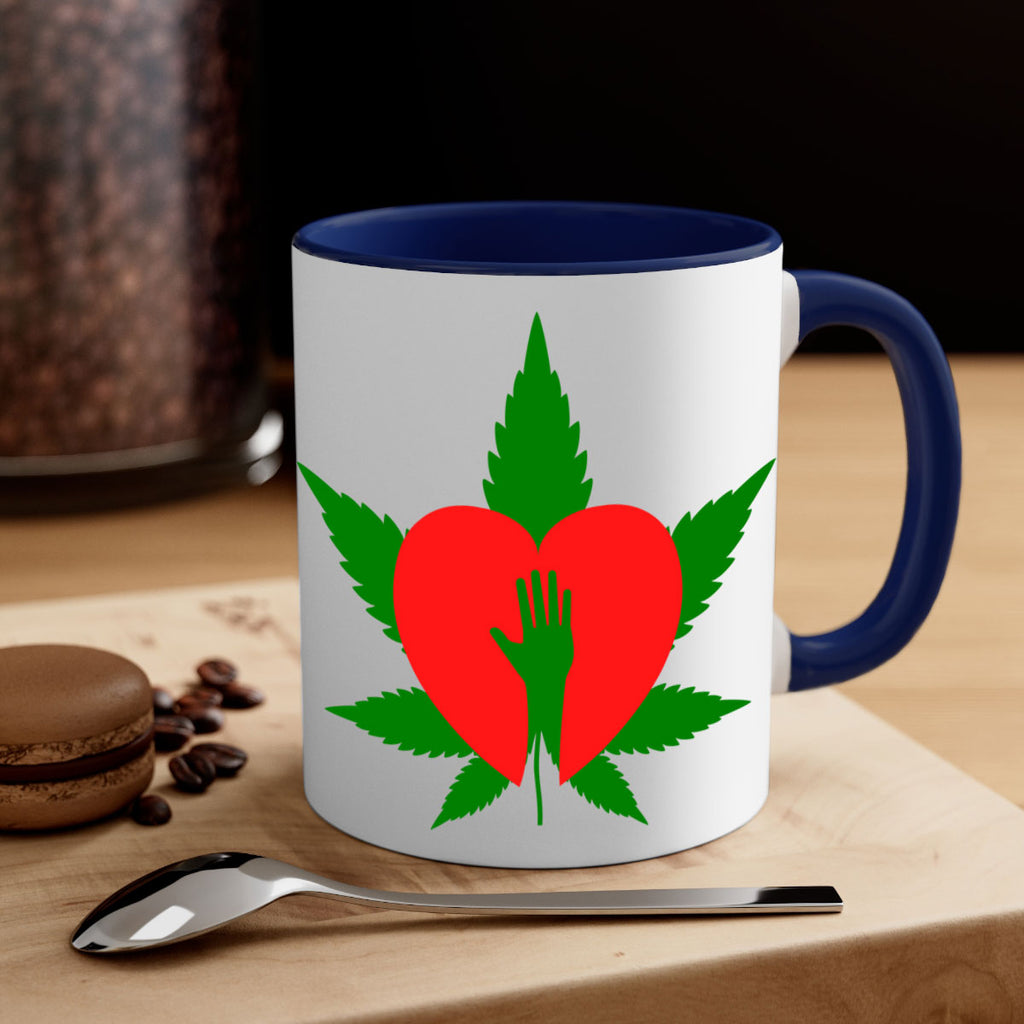cannabis heart with hand 45#- marijuana-Mug / Coffee Cup