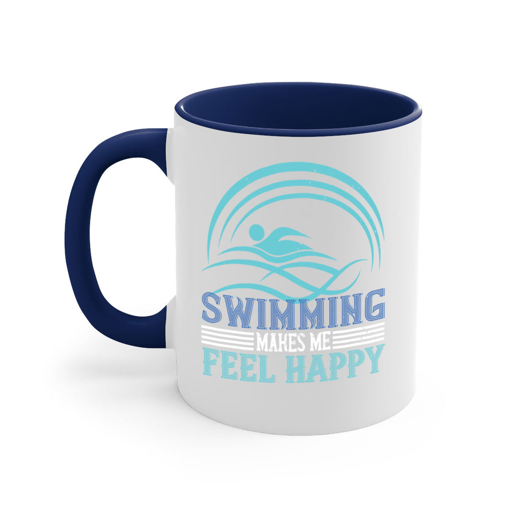 Swimming makes me feel happy 374#- swimming-Mug / Coffee Cup