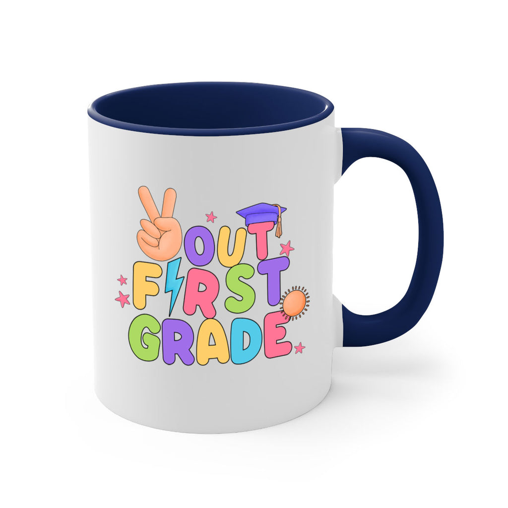 Peace Out 1st Grade Peace 7#- First Grade-Mug / Coffee Cup