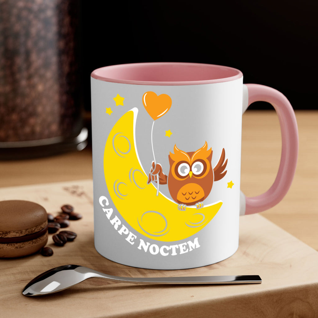 Carpe Noctem Moon Stars Owl A TurtleRabbit 1#- owl-Mug / Coffee Cup