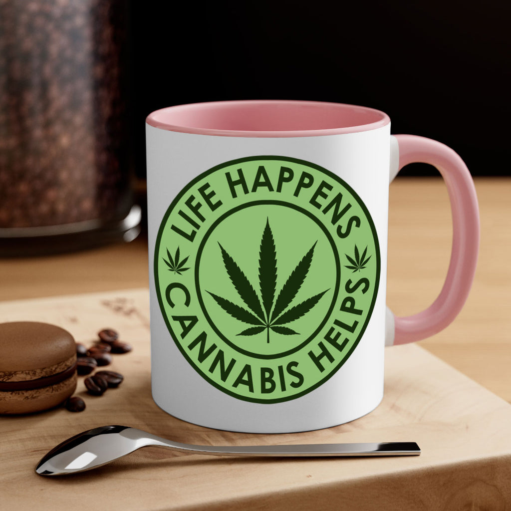 Life Happens Cannabis Helps 184#- marijuana-Mug / Coffee Cup