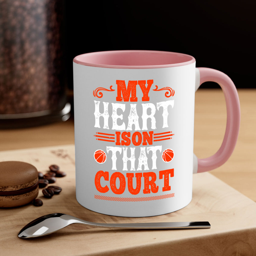 My heart is on that court 1837#- basketball-Mug / Coffee Cup