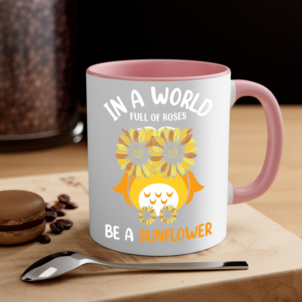 Sunflower Owl In A World A TurtleRabbit 18#- owl-Mug / Coffee Cup