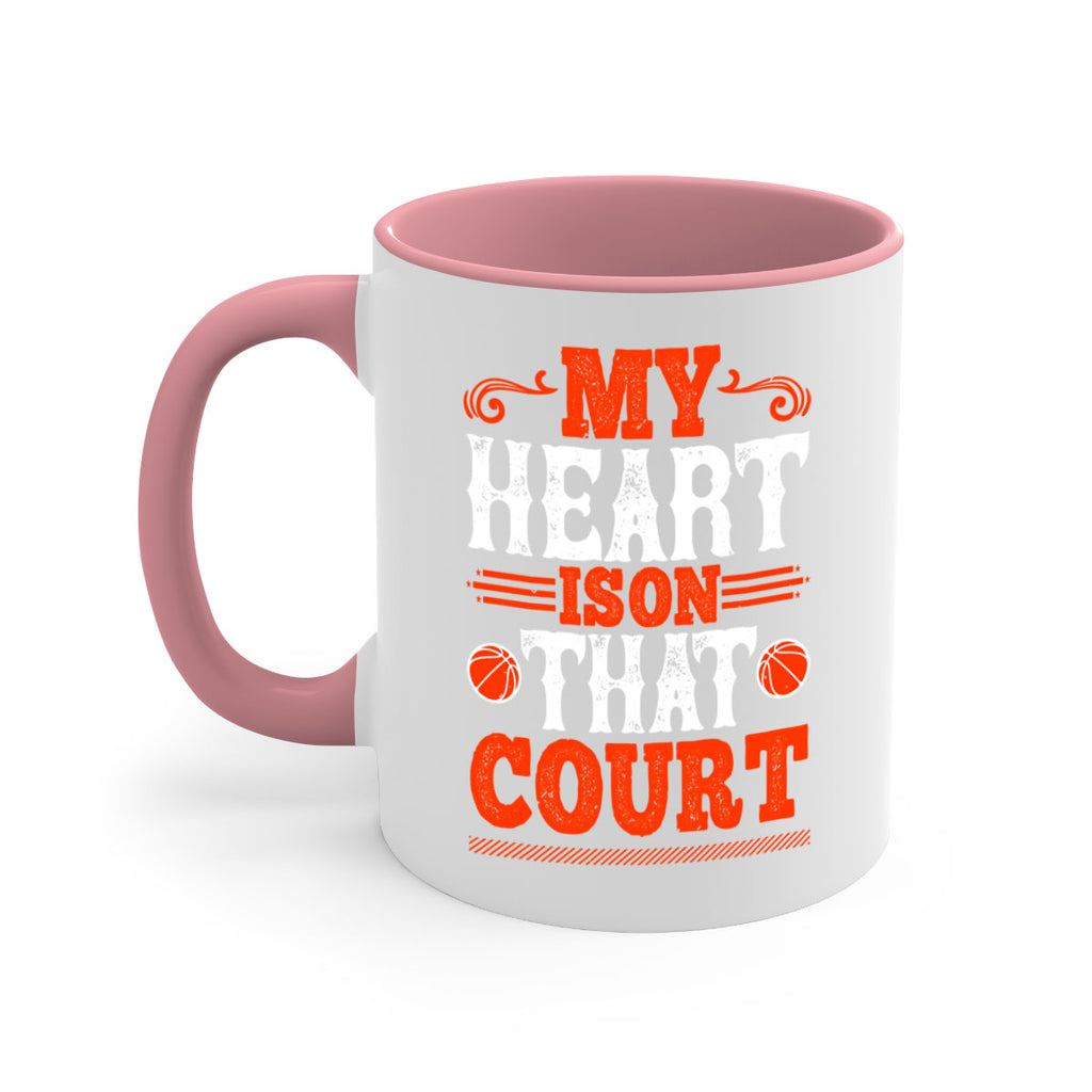 My heart is on that court 1837#- basketball-Mug / Coffee Cup