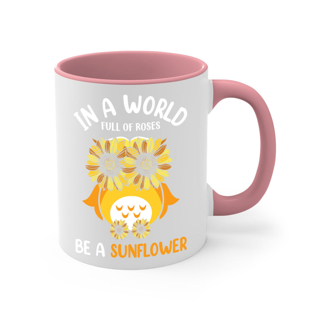 Sunflower Owl In A World A TurtleRabbit 18#- owl-Mug / Coffee Cup