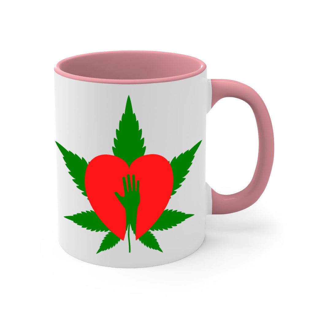 cannabis heart with hand 45#- marijuana-Mug / Coffee Cup