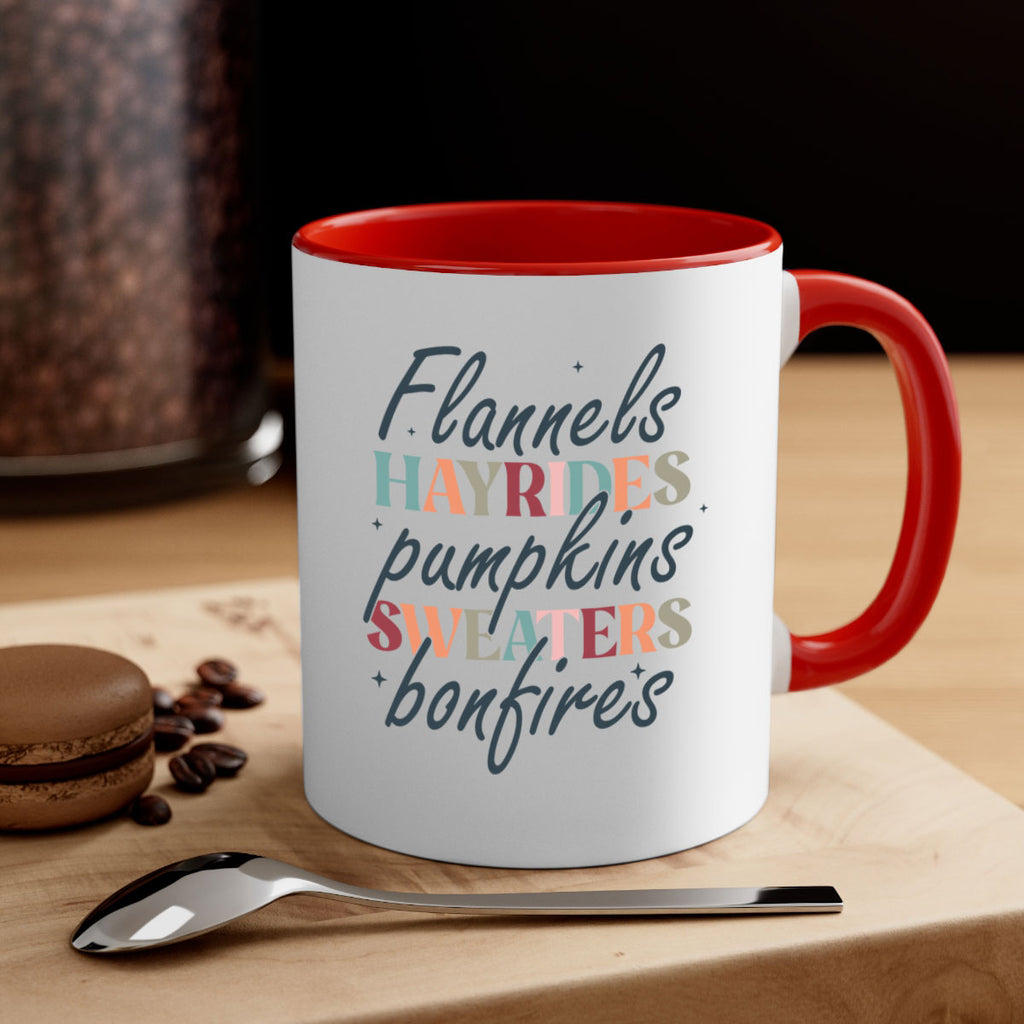 Flannels Hayrides Pumpkins Sweaters Bonfires 184#- fall-Mug / Coffee Cup
