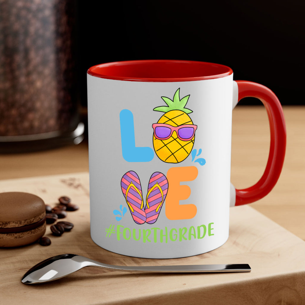LOVE 4th Grade Summer Pineapple 18#- 4th grade-Mug / Coffee Cup