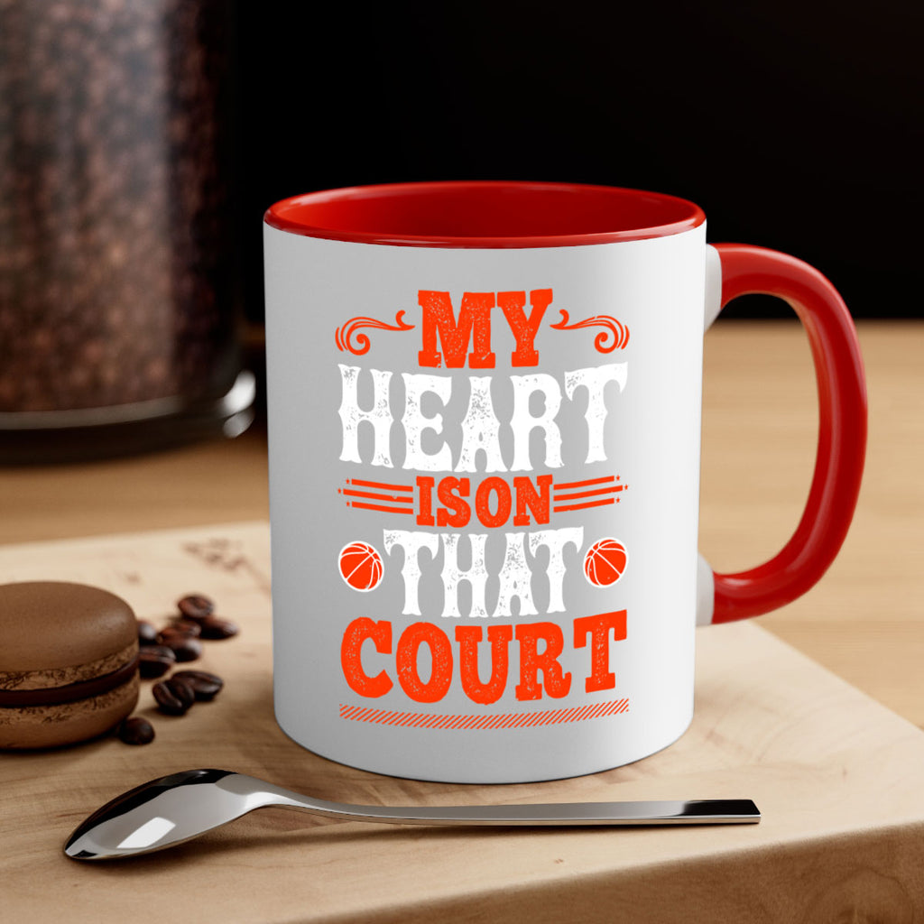 My heart is on that court 1837#- basketball-Mug / Coffee Cup