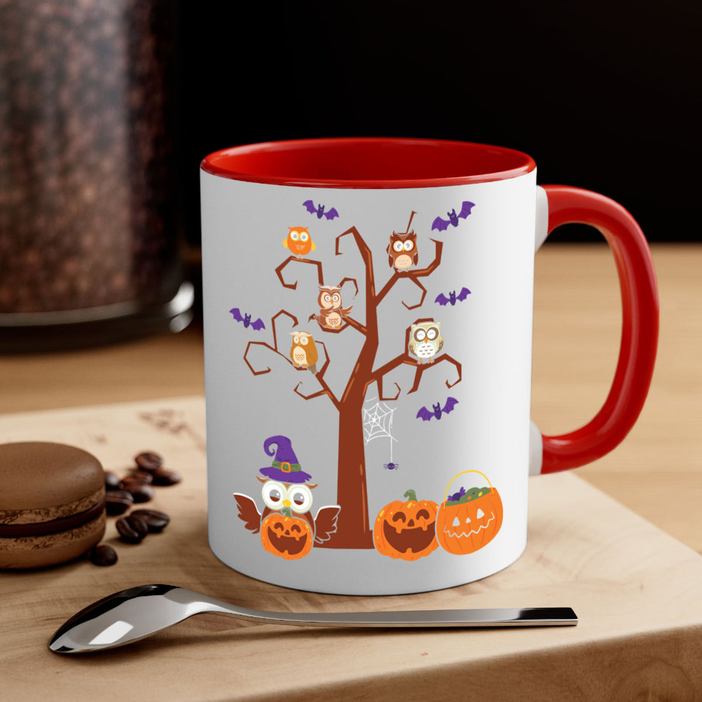 Owl With Pumpkin Halloween Tree A TurtleRabbit 16#- owl-Mug / Coffee Cup