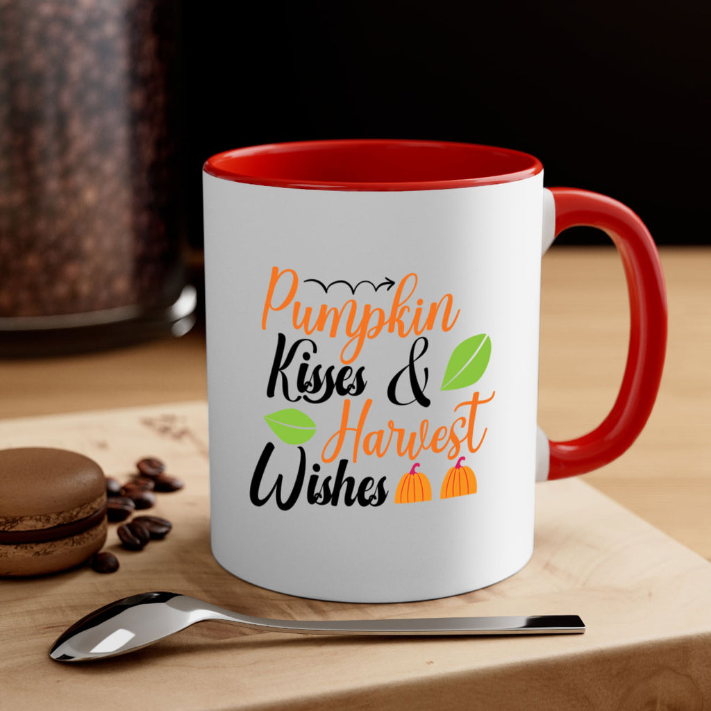 Pumpkin Kisses Harvest Wishes 523#- fall-Mug / Coffee Cup