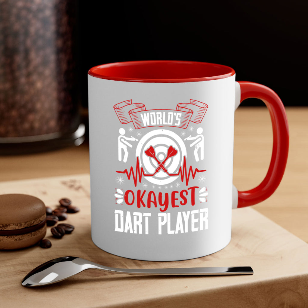 Worlds okayest dart player 1735#- darts-Mug / Coffee Cup