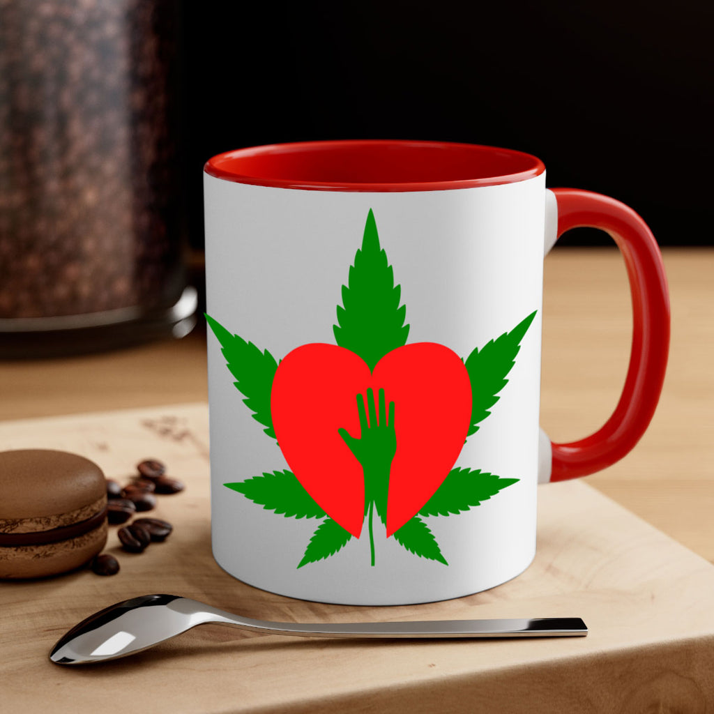 cannabis heart with hand 45#- marijuana-Mug / Coffee Cup
