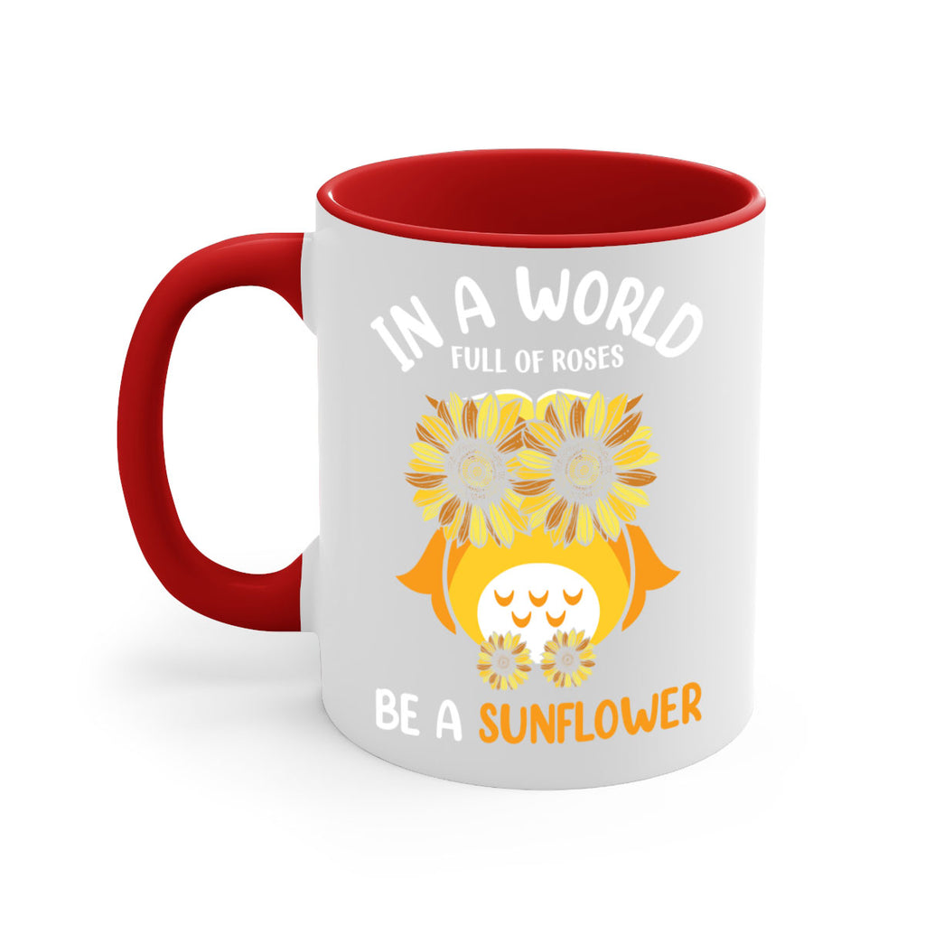 Sunflower Owl In A World A TurtleRabbit 18#- owl-Mug / Coffee Cup