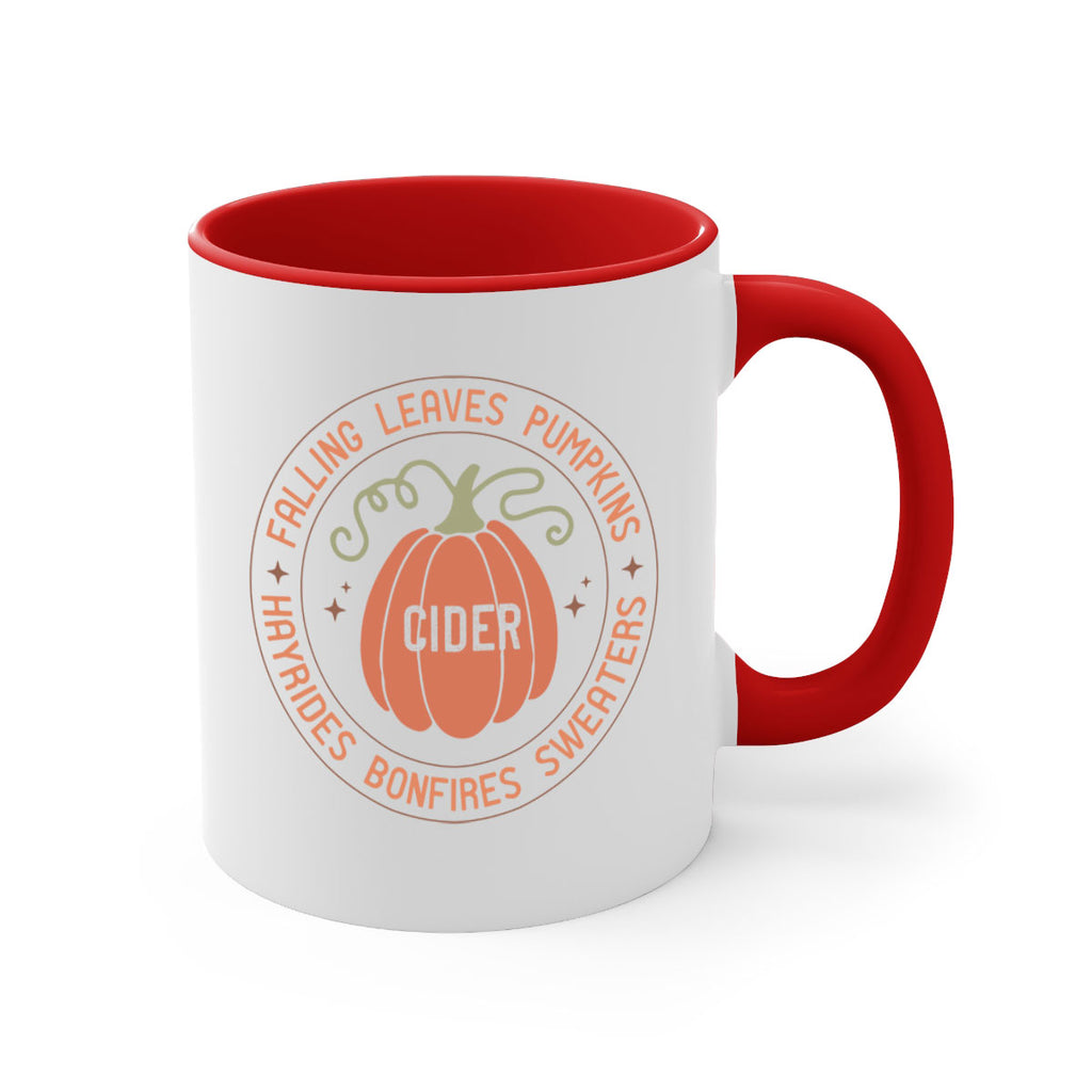 Falling Leaves Pumpkins Cider Hayrides Bonfires Sweaters 168#- fall-Mug / Coffee Cup