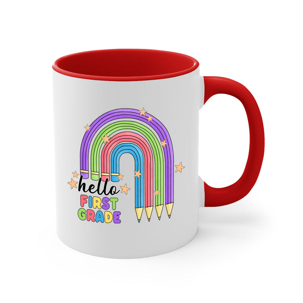 Hello 1st Grade Pencil Rainbow 14#- First Grade-Mug / Coffee Cup