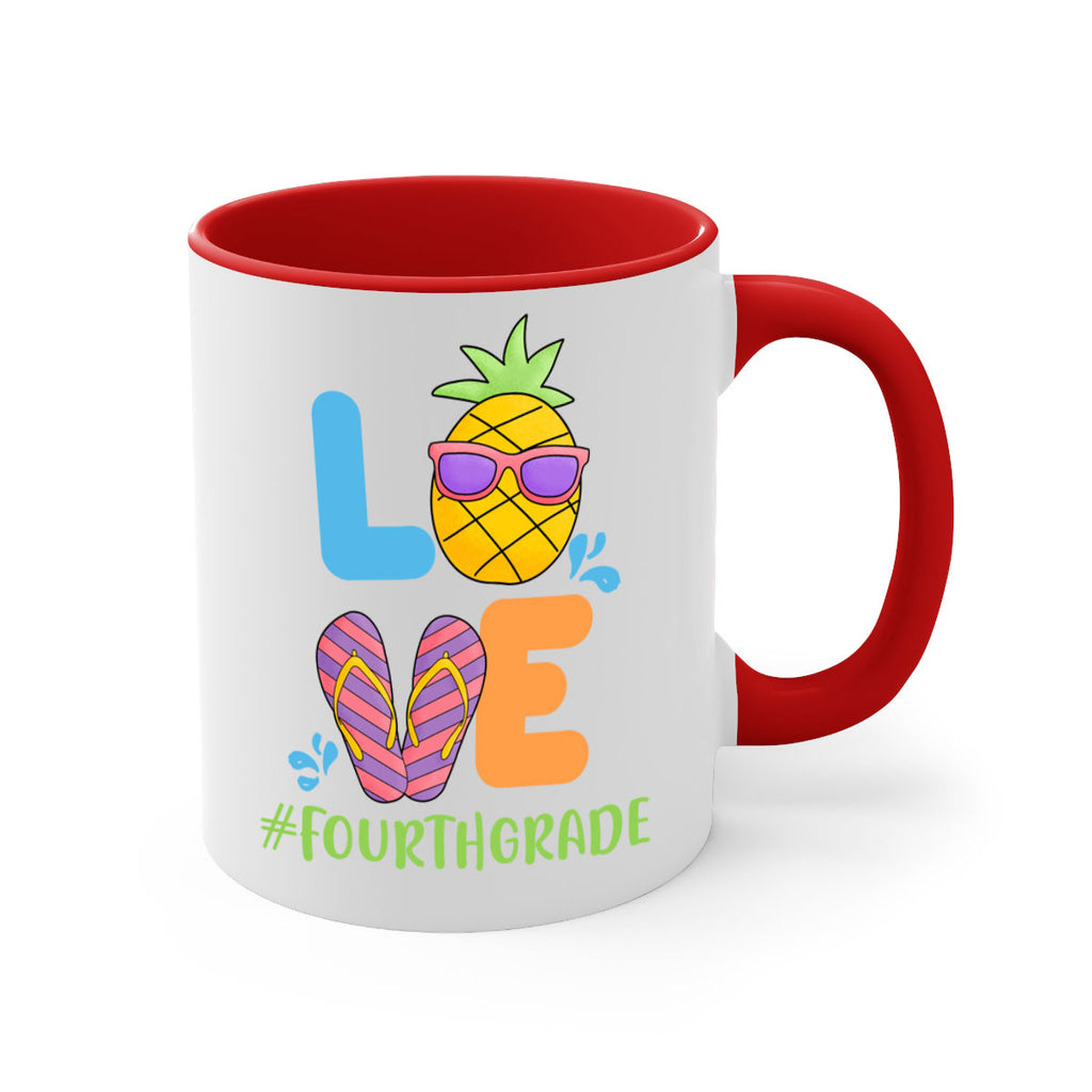 LOVE 4th Grade Summer Pineapple 18#- 4th grade-Mug / Coffee Cup