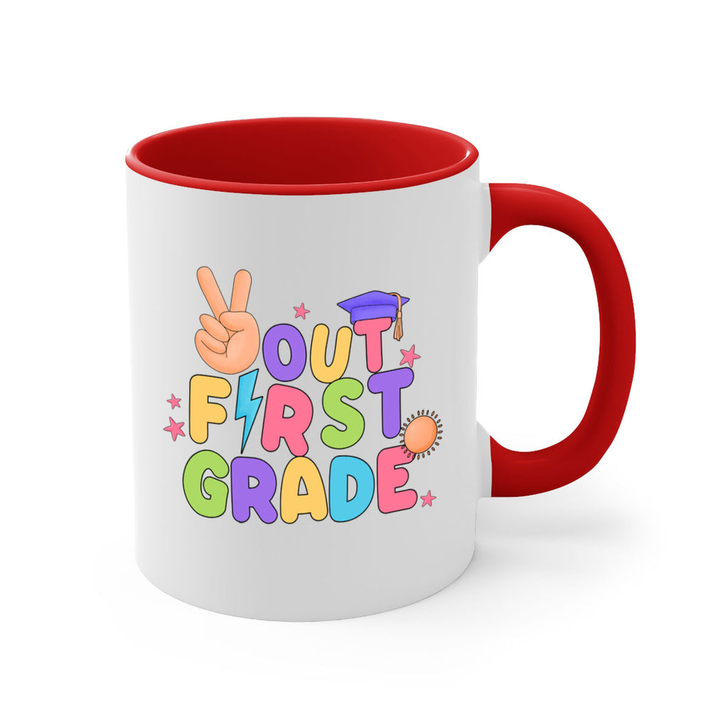 Peace Out 1st Grade Peace 7#- First Grade-Mug / Coffee Cup