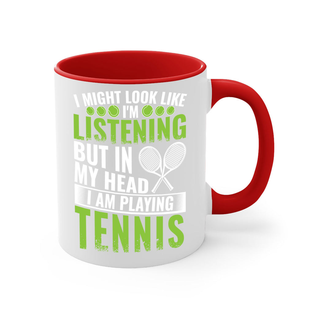 might look like im listening but im playing tennis 581#- tennis-Mug / Coffee Cup