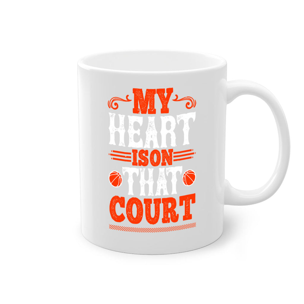 My heart is on that court 1837#- basketball-Mug / Coffee Cup