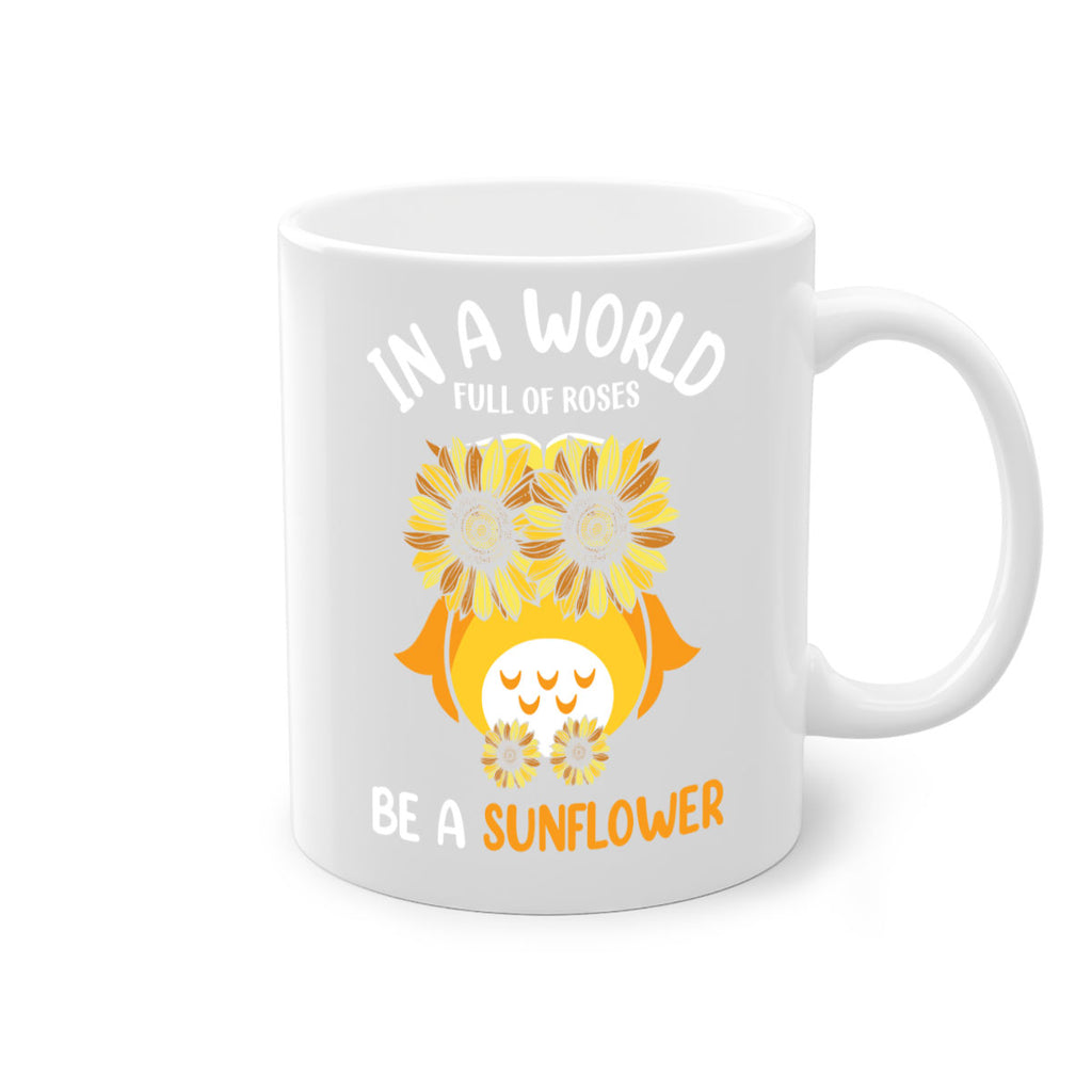 Sunflower Owl In A World A TurtleRabbit 18#- owl-Mug / Coffee Cup