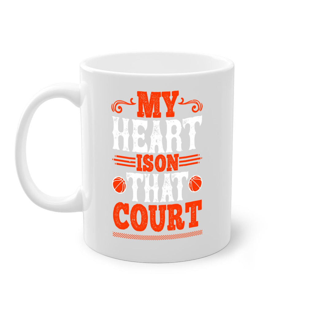 My heart is on that court 1836#- basketball-Mug / Coffee Cup