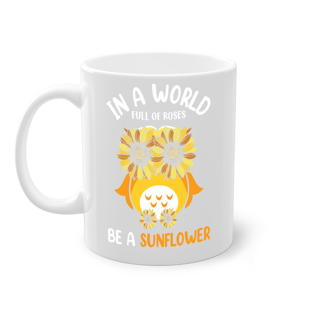 Sunflower Owl In A World A TurtleRabbit 18#- owl-Mug / Coffee Cup