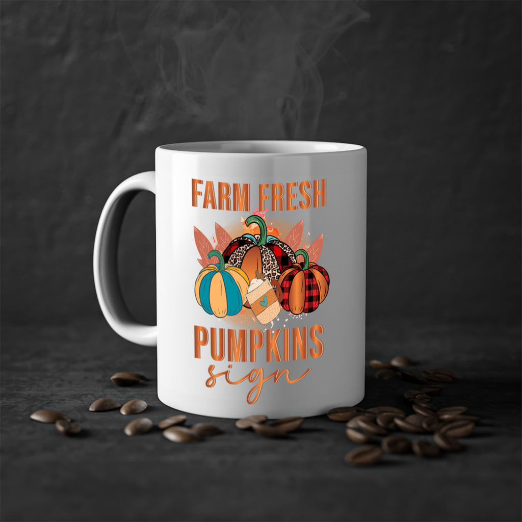 Farm Fresh Pumpkins Sign 175#- fall-Mug / Coffee Cup
